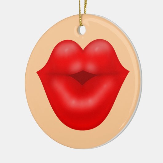 Rote Lippen Keramikornament (Links)