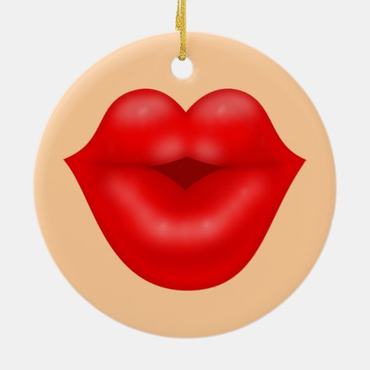 Rote Lippen Keramikornament (Hinten)