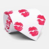 Rote Lippen Kiss Lipstick Kisses Valentinstag Krawatte (Gerollt)