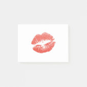 Rote Lippen Kiss Lipstick Post-it Klebezettel (Vorderseite)