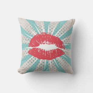 Rote Lippen Kissen