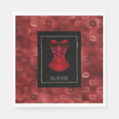 Rote Lippen Korsett  Serviette (Vorderseite)