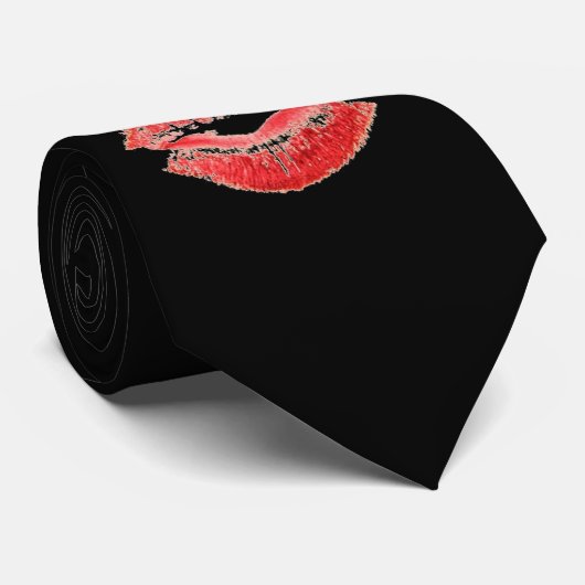 Rote Lippen Krawatte (Gerollt)