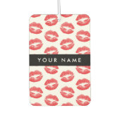 Rote Lippen, Kuss, Lipstick, Ihr Name, Personalisi Autolufterfrischer (Vorderseite)