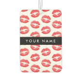 Rote Lippen, Kuss, Lipstick, Ihr Name, Personalisi Autolufterfrischer (Rückseite)