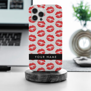 Rote Lippen, Kuss, Lipstick, Ihr Name, Personalisi Case-Mate iPhone Hülle