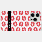 Rote Lippen, Kuss, Lipstick, Ihr Name, Personalisi Case-Mate iPhone Hülle (Rückseite (Horizontal))