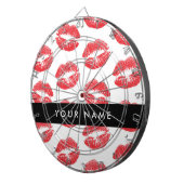 Rote Lippen, Kuss, Lipstick, Ihr Name, Personalisi Dartscheibe (Vorderseite rechts)