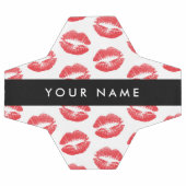 Rote Lippen, Kuss, Lipstick, Ihr Name, Personalisi Fußball (Flach)