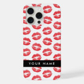 Rote Lippen, Kuss, Lipstick, Ihr Name, Personalisi iPhone Hülle (Rückseite)