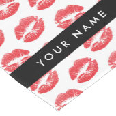 Rote Lippen, Kuss, Lipstick, Ihr Name, Personalisi Kurzer Tischläufer (Ecke)