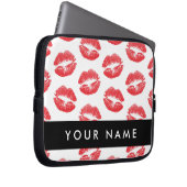 Rote Lippen, Kuss, Lipstick, Ihr Name, Personalisi Laptopschutzhülle (Vorne Rechts)