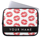 Rote Lippen, Kuss, Lipstick, Ihr Name, Personalisi Laptopschutzhülle (Vorderseite)