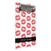 Rote Lippen, Kuss, Lipstick, Ihr Name, Personalisi Mini Klemmbrett (Schrägansicht)