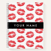 Rote Lippen, Kuss, Lipstick, Ihr Name, Personalisi Notizblock (Vorderseite)