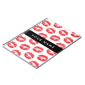 Rote Lippen, Kuss, Lipstick, Ihr Name, Personalisi Notizblock (Linke Seite)