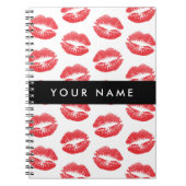 Rote Lippen, Kuss, Lipstick, Ihr Name, Personalisi Notizblock (Vorderseite)