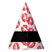 Rote Lippen, Kuss, Lipstick, Ihr Name, Personalisi Partyhütchen (Rückseite)