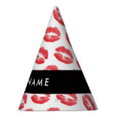 Rote Lippen, Kuss, Lipstick, Ihr Name, Personalisi Partyhütchen (Rechts)