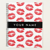 Rote Lippen, Kuss, Lipstick, Ihr Name, Personalisi Planer (Vorderseite)