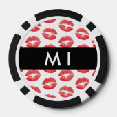 Rote Lippen, Kuss, Lipstick, Ihr Name, Personalisi Pokerchips (Rückseite)