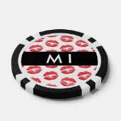 Rote Lippen, Kuss, Lipstick, Ihr Name, Personalisi Pokerchips (Einzeln)