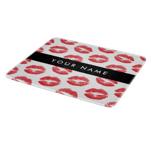 Rote Lippen, Kuss, Lipstick, Ihr Name, Personalisi Schneidebrett