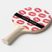 Rote Lippen, Kuss, Lipstick, Ihr Name, Personalisi Tischtennis Schläger (Vorderseite)