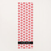 Rote Lippen, Kuss, Lipstick, Ihr Name, Personalisi Yogamatte (Rückseite)