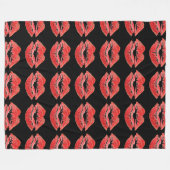 Rote Lippen Kuss Valentinstag Decke (Vorderseite (Horizontal))