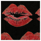 Rote Lippen Kuss Valentinstag Tuch Stoff (Nahaufnahme)