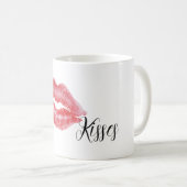 Rote Lippen Küsse Kaffeetasse (VorderseiteRechts)