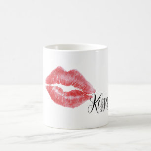 Rote Lippen Küsse Kaffeetasse