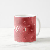 Rote Lippen Küsse XOXO Kaffeetasse (VorderseiteRechts)