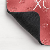 Rote Lippen Küsse XOXO Mousepad (Ecke)