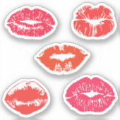 Rote Lippen küssen Aufkleber (Vorderseite)