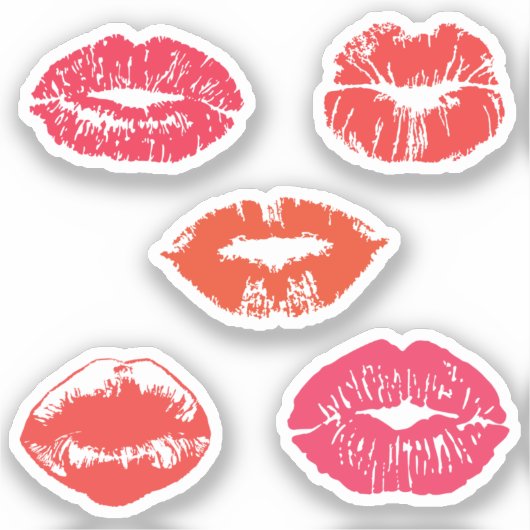 Rote Lippen küssen Aufkleber (Vorderseite)