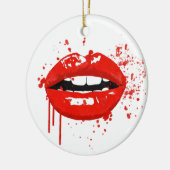 Rote Lippen küssen Beauty-Mode-Make-up Keramikornament (Links)