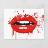Rote Lippen küssen Beauty-Mode-Make-up Postkarte (Vorderseite)