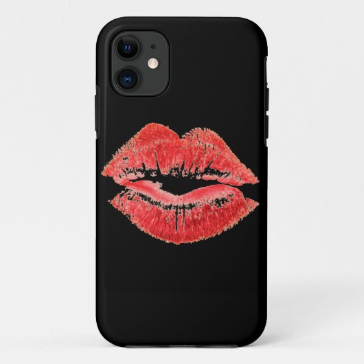 Rote Lippen Küssen Handy-Gehäuse Case-Mate iPhone Hülle (Rückseite)