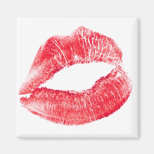 Rote Lippen küssen Magnet (Vorne)