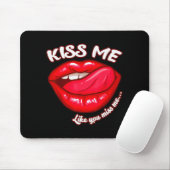 Rote Lippen küssen mich Kirschlippen Valentinstag Mousepad (Mit Mouse)