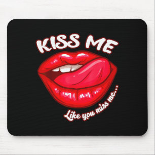 Rote Lippen küssen mich Kirschlippen Valentinstag  Mousepad