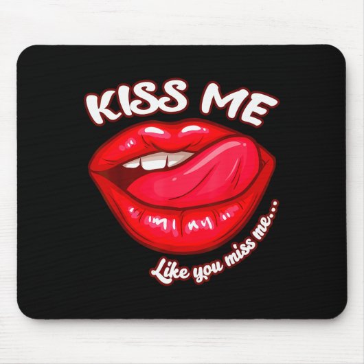 Rote Lippen küssen mich Kirschlippen Valentinstag Mousepad (Vorne)