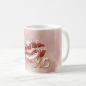 Rote Lippen küssen XO Kaffeetasse (VorderseiteRechts)