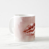 Rote Lippen küssen XO Kaffeetasse (Vorderseite Links)