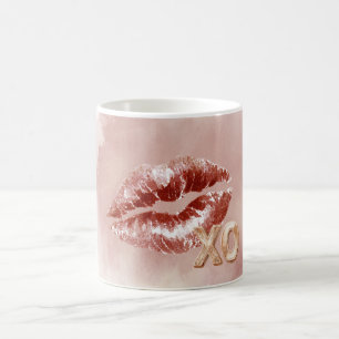 Rote Lippen küssen XO Kaffeetasse