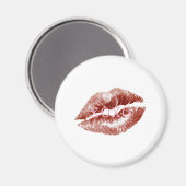 Rote Lippen küssen XOXO Magnet (Vorderseite/Rückseite)