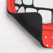 rote Lippen lächeln mit großen Zähnen Mousepad (Ecke)