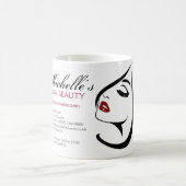 Rote Lippen, lange Wimpern Makeup Symbol Kaffeetasse (Mittel)